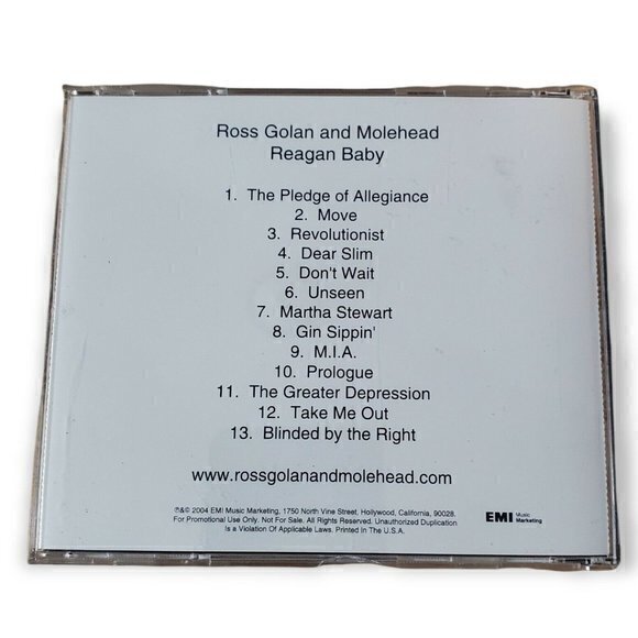 ROSS GOLAN AND MOLEHEAD - REAGAN BABY [2004‎ PROMOTIONAL CD] - Picture 2 of 3